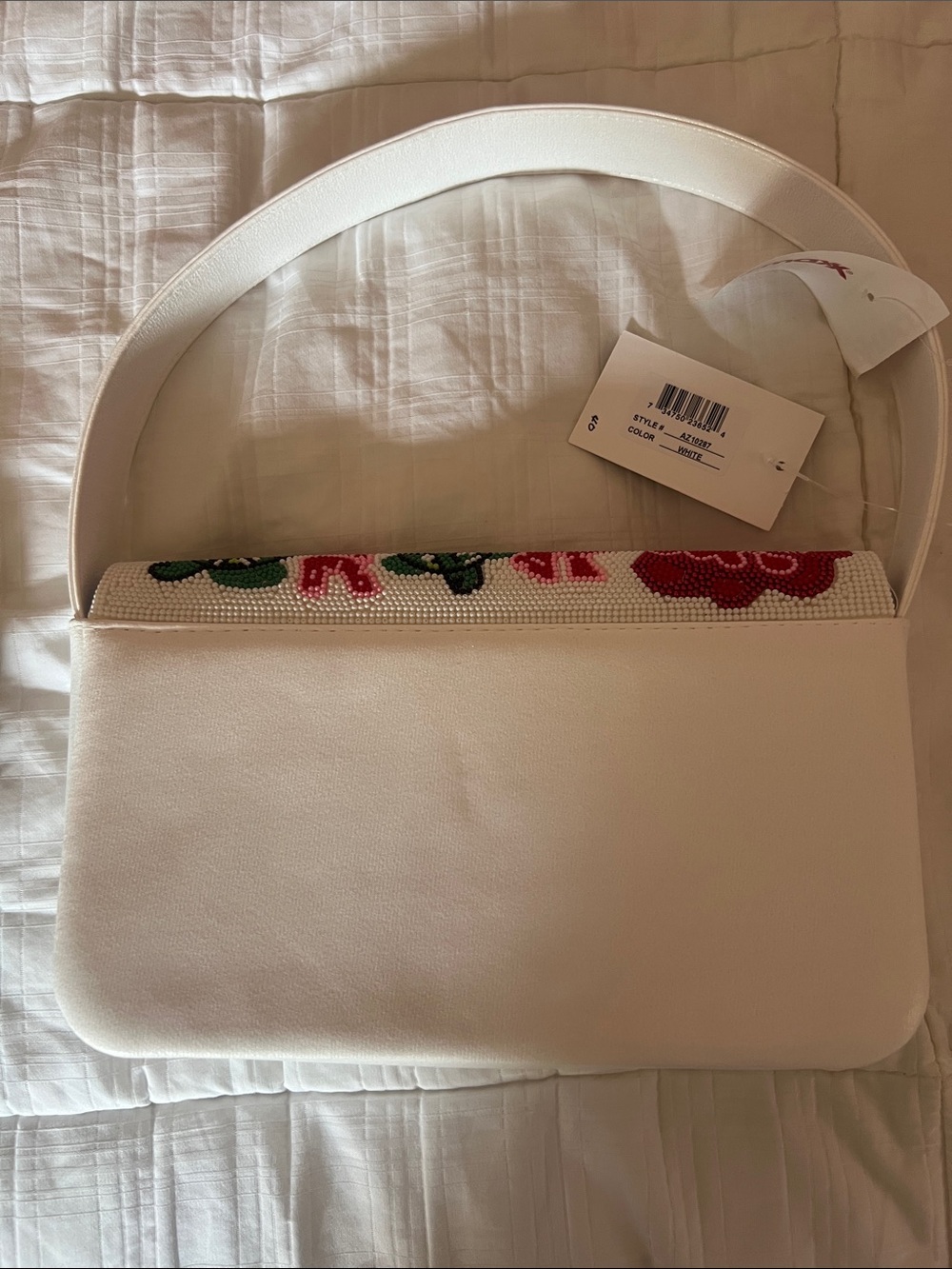 T.J.Maxx White Beaded Turtle & Floral Shoulder Bag - Picture 2 of 4